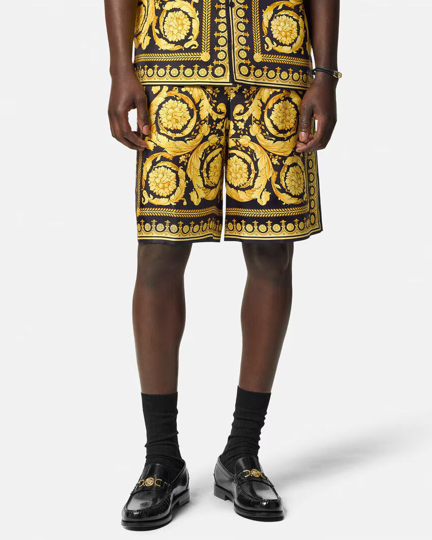 VERSACE Barocco Silk Shorts