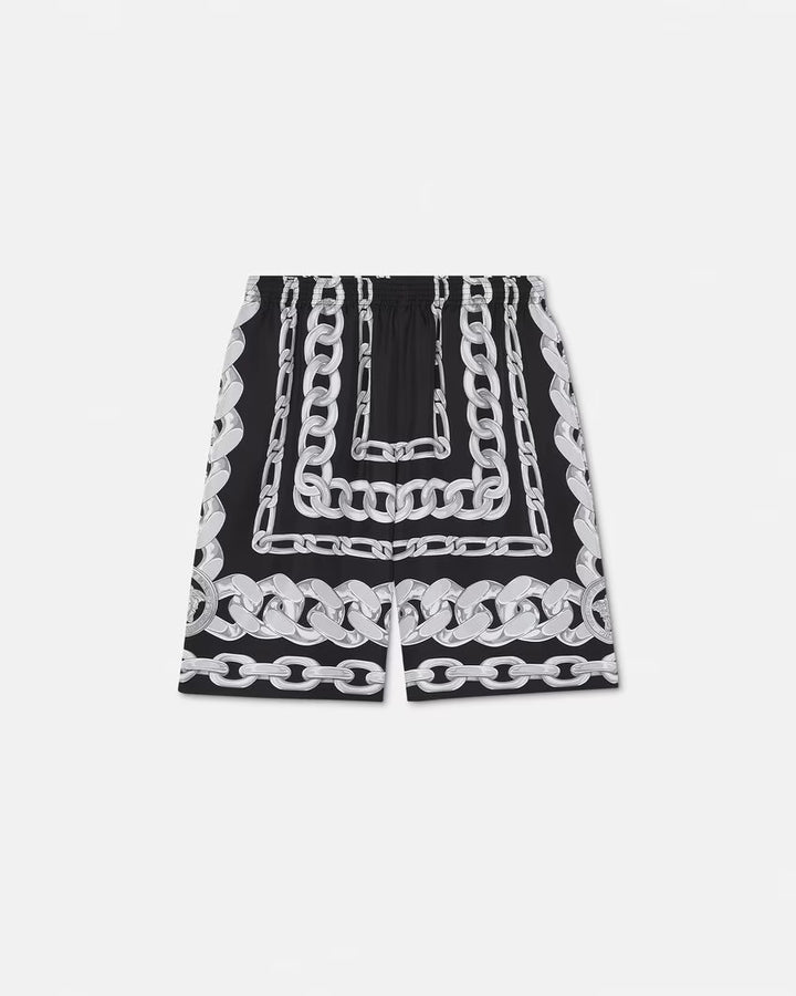 VERSACE Medusa Chains Silk Shorts
