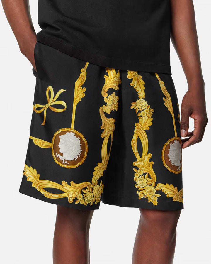 VERSACE Cameo Silk Shorts