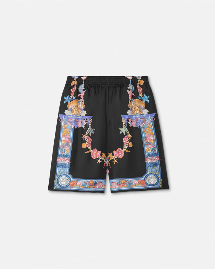 VERSACE Coral Theatre Silk Shorts