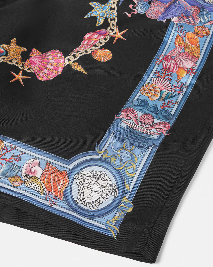 VERSACE Coral Theatre Silk Shorts