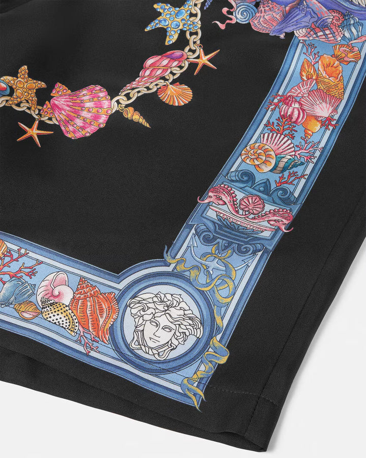 VERSACE Coral Theatre Silk Shorts