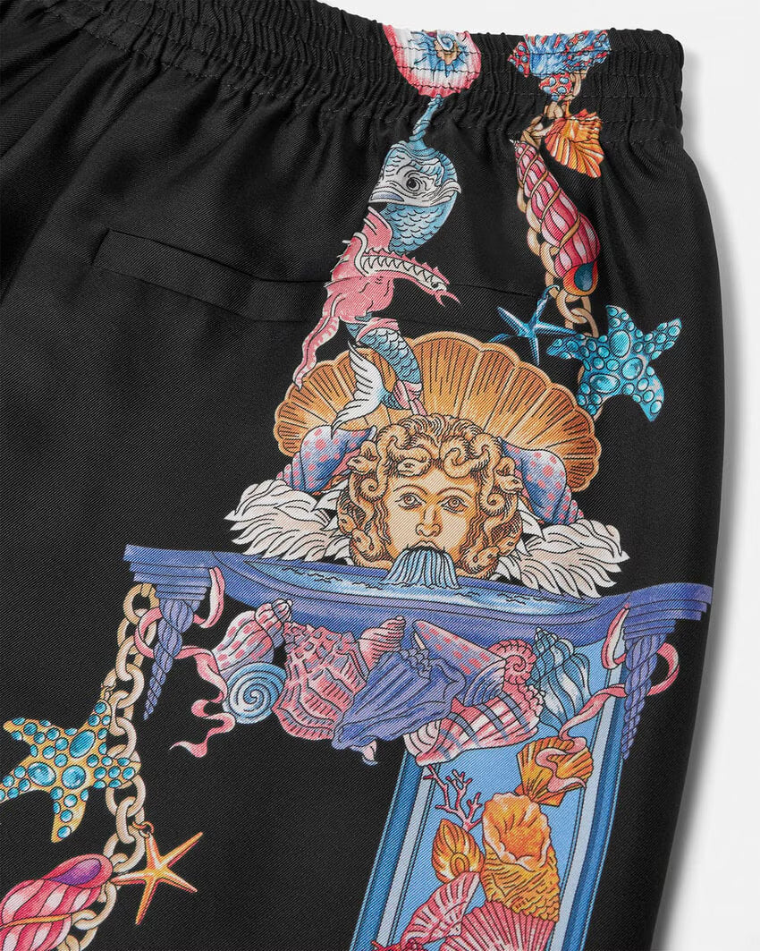 VERSACE Coral Theatre Silk Shorts