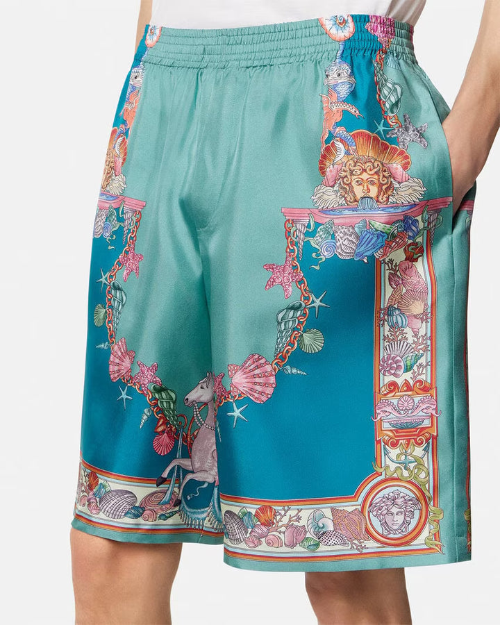 VERSACE Coral Theatre Silk Shorts