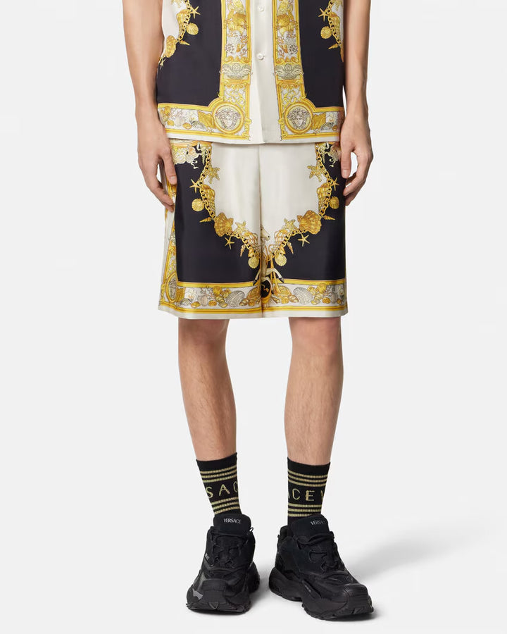 VERSACE Coral Theatre Silk Shorts
