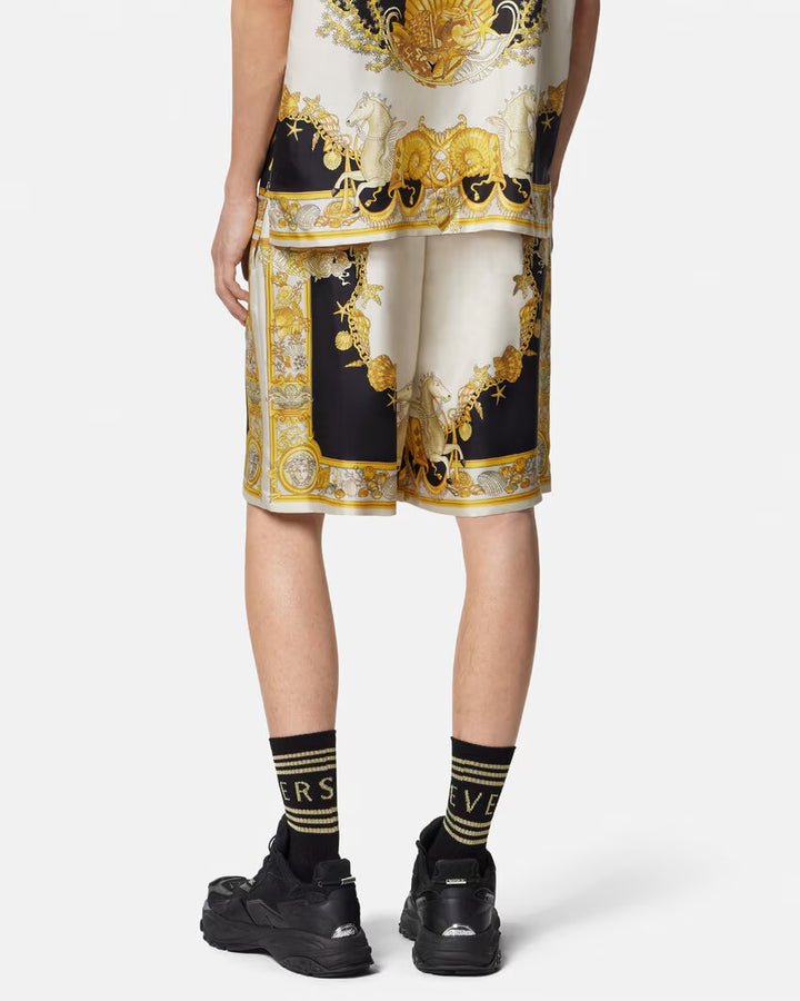 VERSACE Coral Theatre Silk Shorts