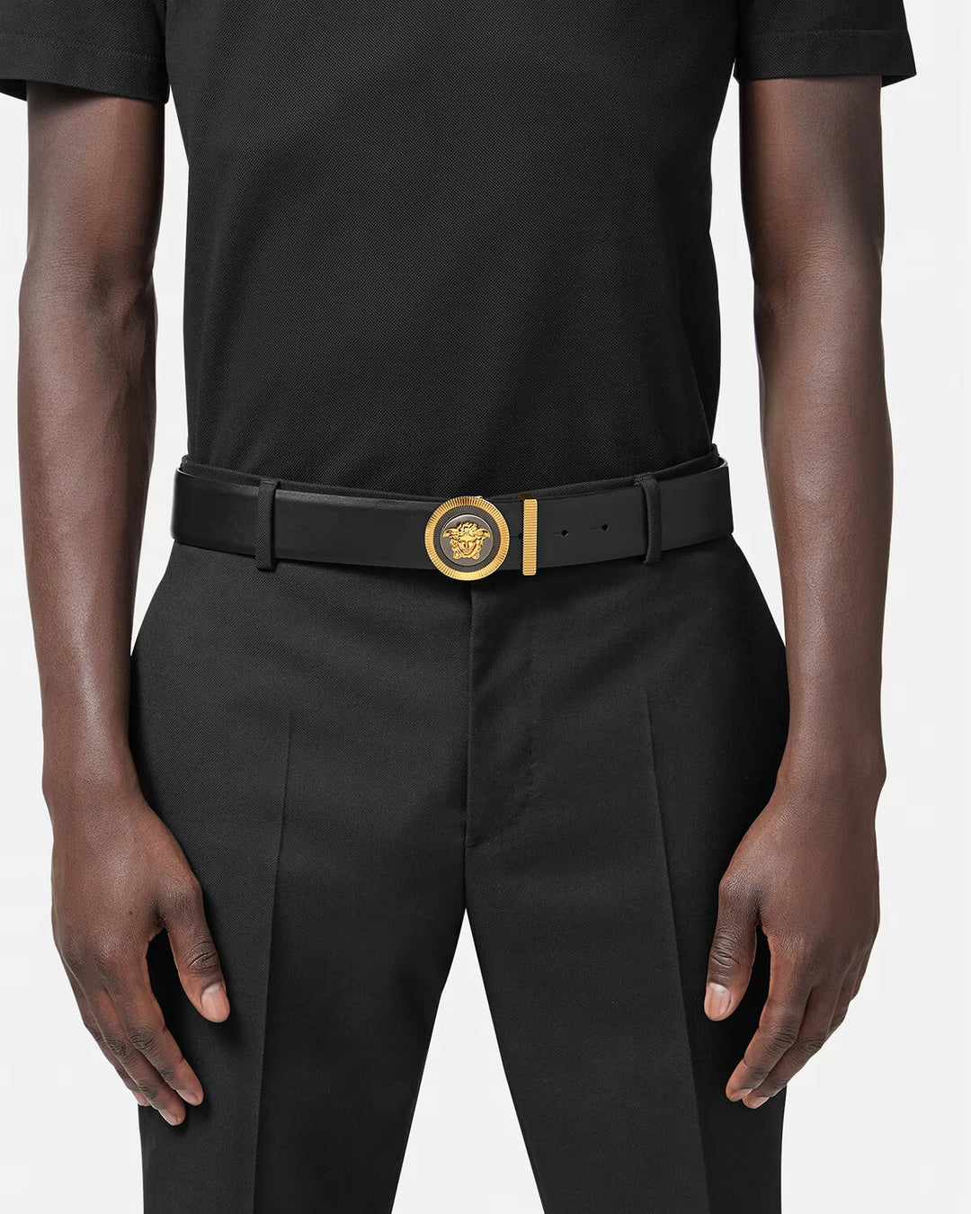 VERSACE Medusa Biggie Enamel Leather Belt 4 cm