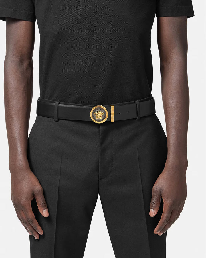 VERSACE Medusa Biggie Enamel Leather Belt 4 cm