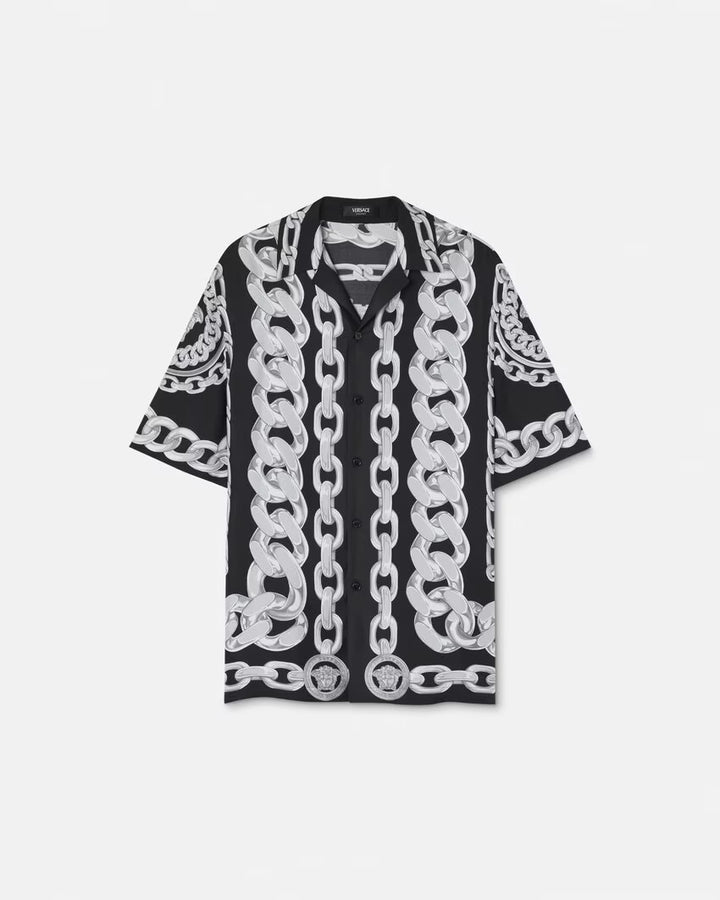 Versace MEDUSA CHAINS SILK SHIRT