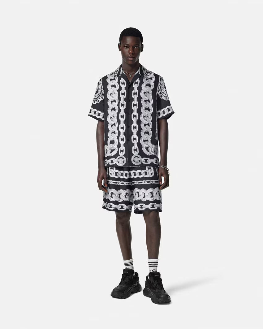 Versace MEDUSA CHAINS SILK SHIRT