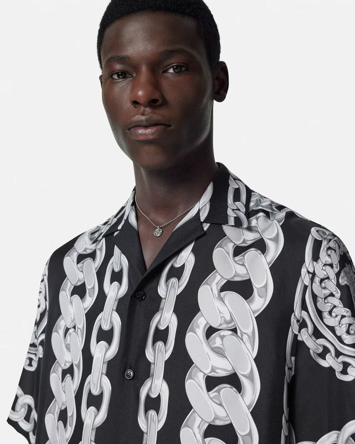 Versace MEDUSA CHAINS SILK SHIRT