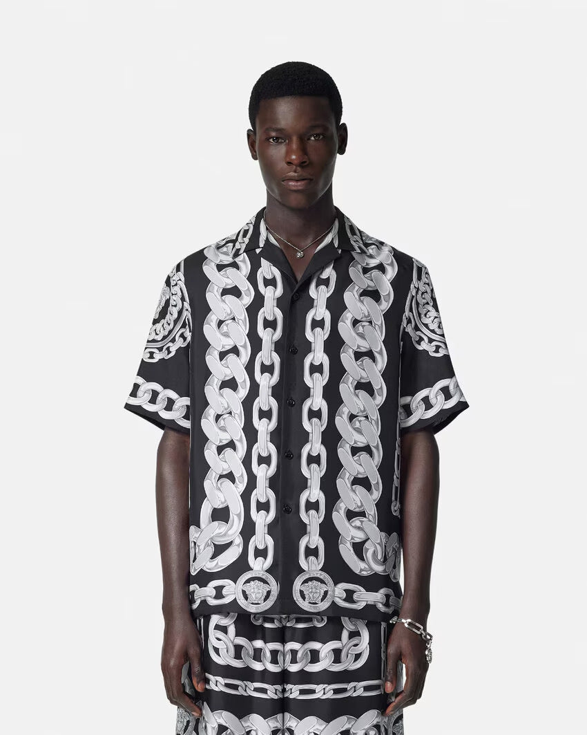 Versace MEDUSA CHAINS SILK SHIRT