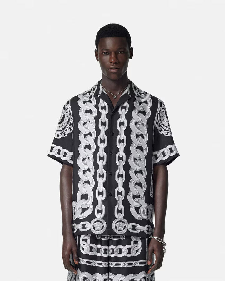 Versace MEDUSA CHAINS SILK SHIRT