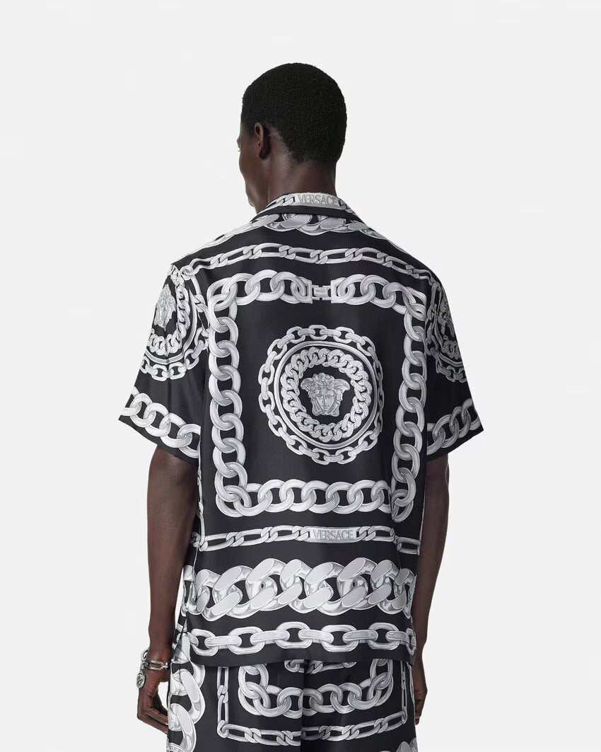 Versace MEDUSA CHAINS SILK SHIRT