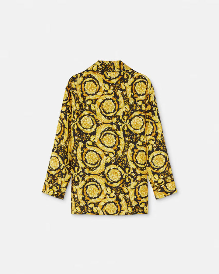 VERSACE Barocco Print Silk Pajama Shirt