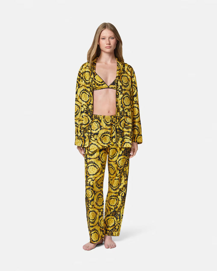 VERSACE Barocco Print Silk Pyjama Bottoms
