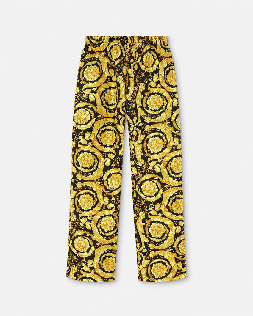 VERSACE Barocco Print Silk Pyjama Bottoms