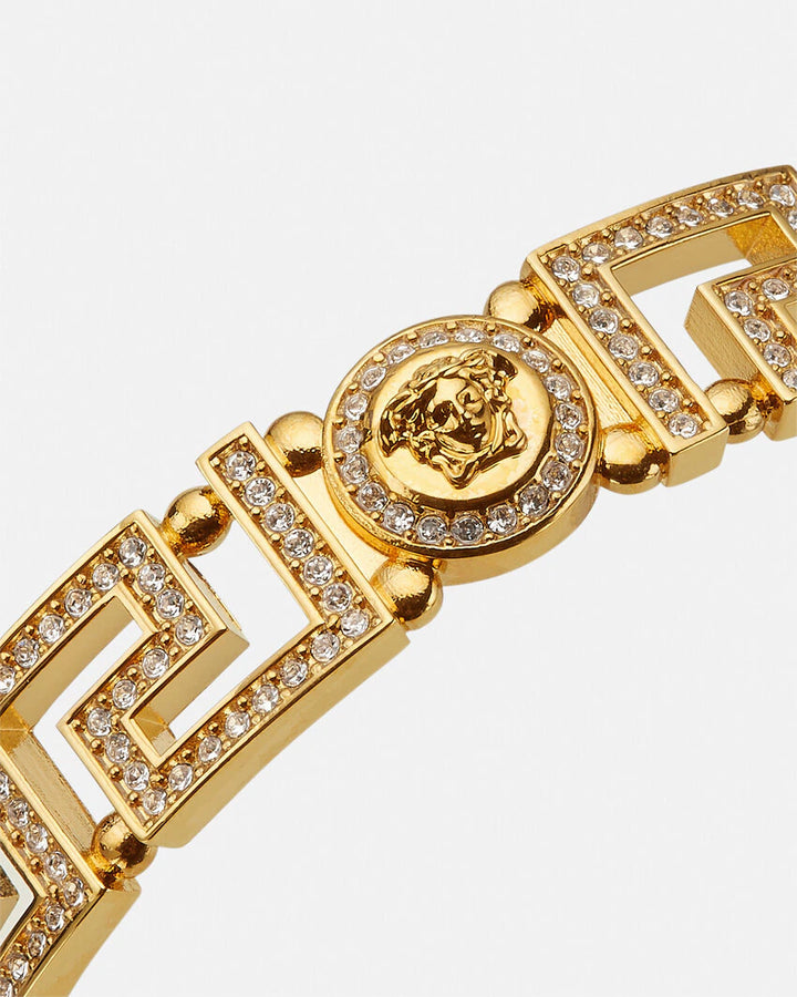 VERSACE CRYSTAL GRECA CUFF BRACELET