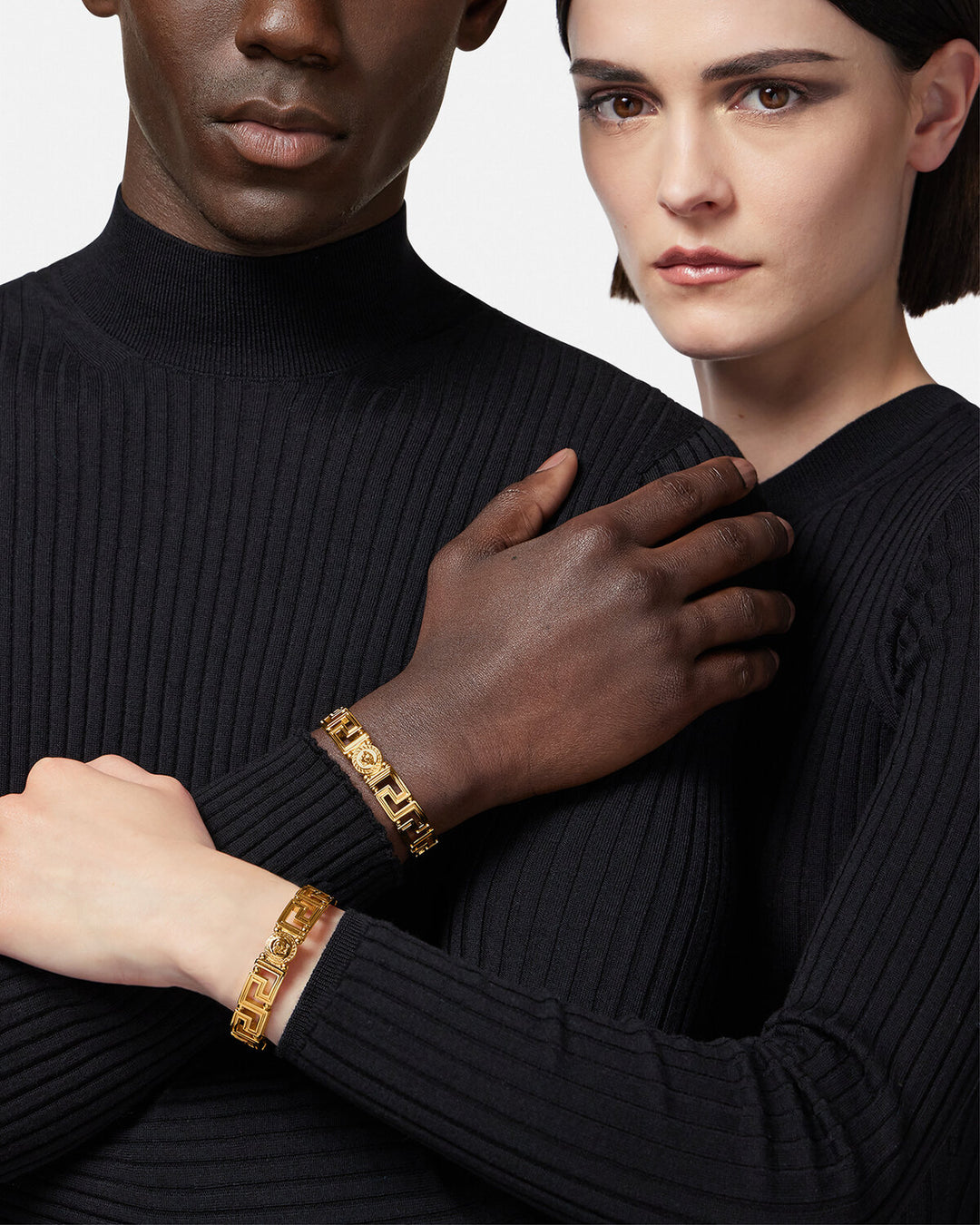 VERSACE CRYSTAL GRECA CUFF BRACELET