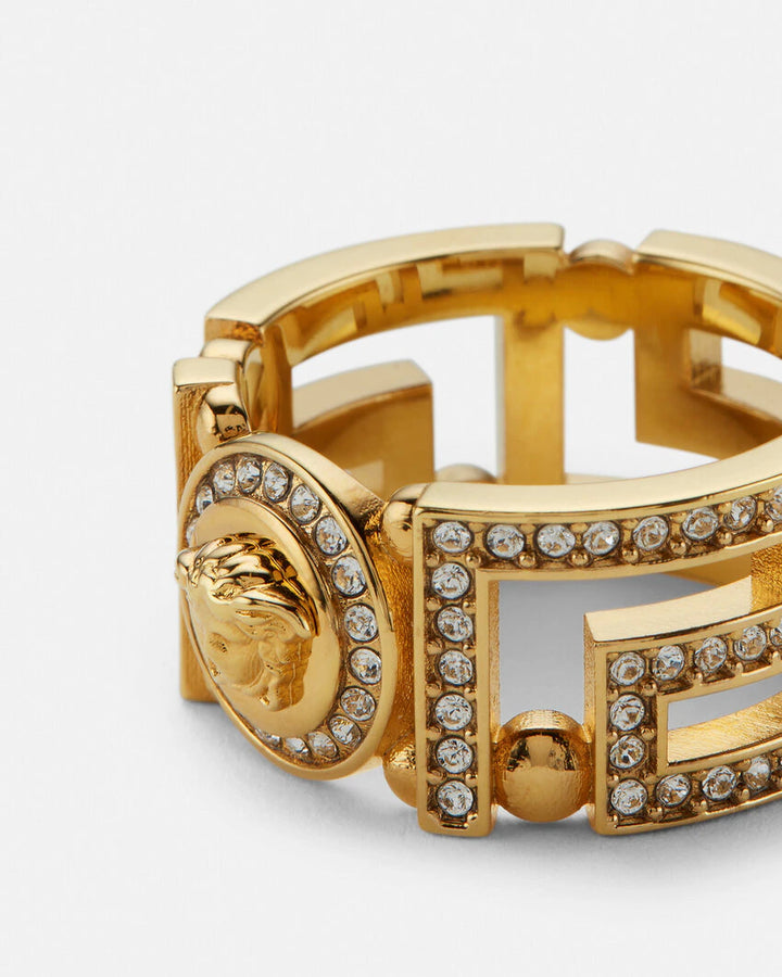 VERSACE CRYSTAL GRECA RING
