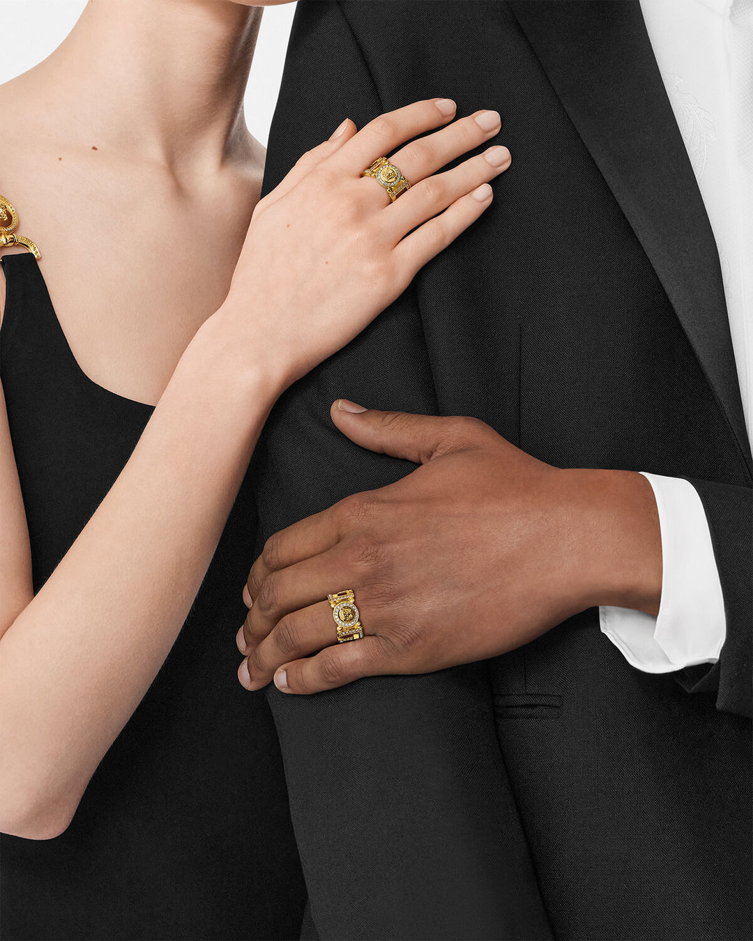 VERSACE CRYSTAL GRECA RING