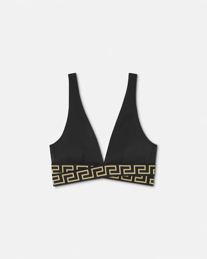 VERSACE Greca Border Triangle Bikini Top