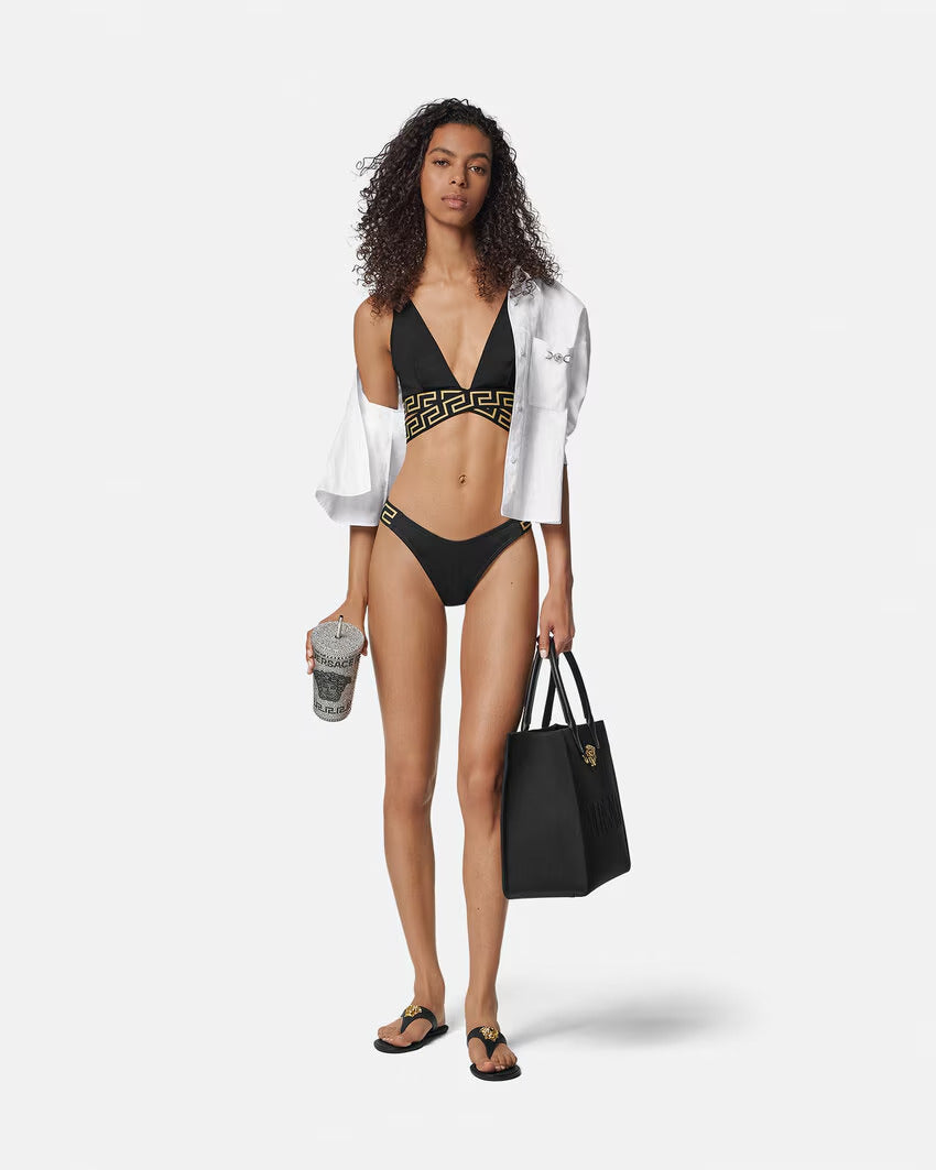 VERSACE Greca Border Triangle Bikini Top