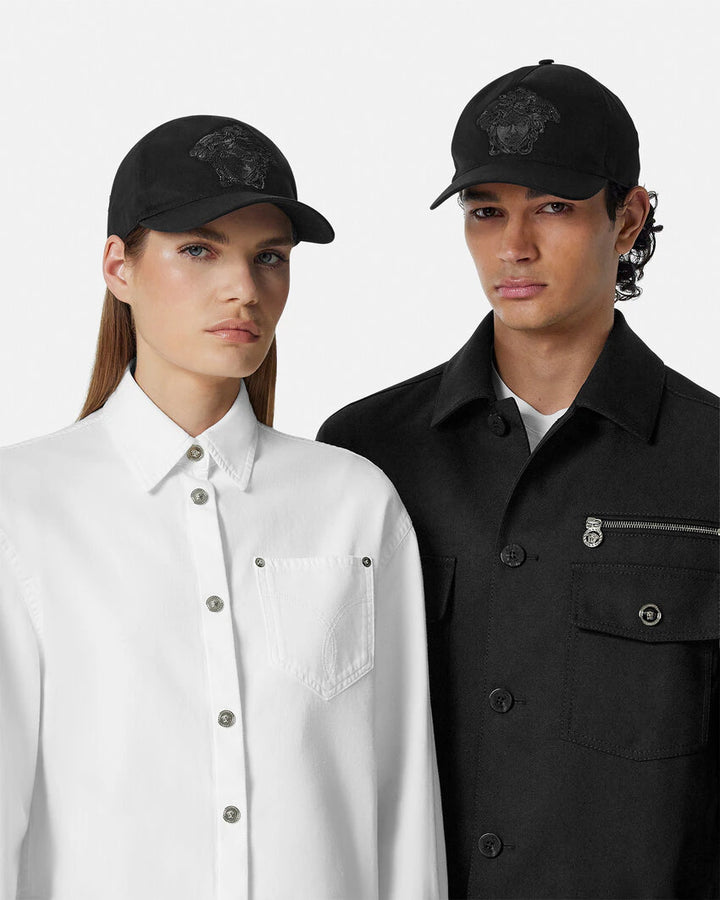 VERSACE EMBROIDERED MEDUSA BASEBALL CAP