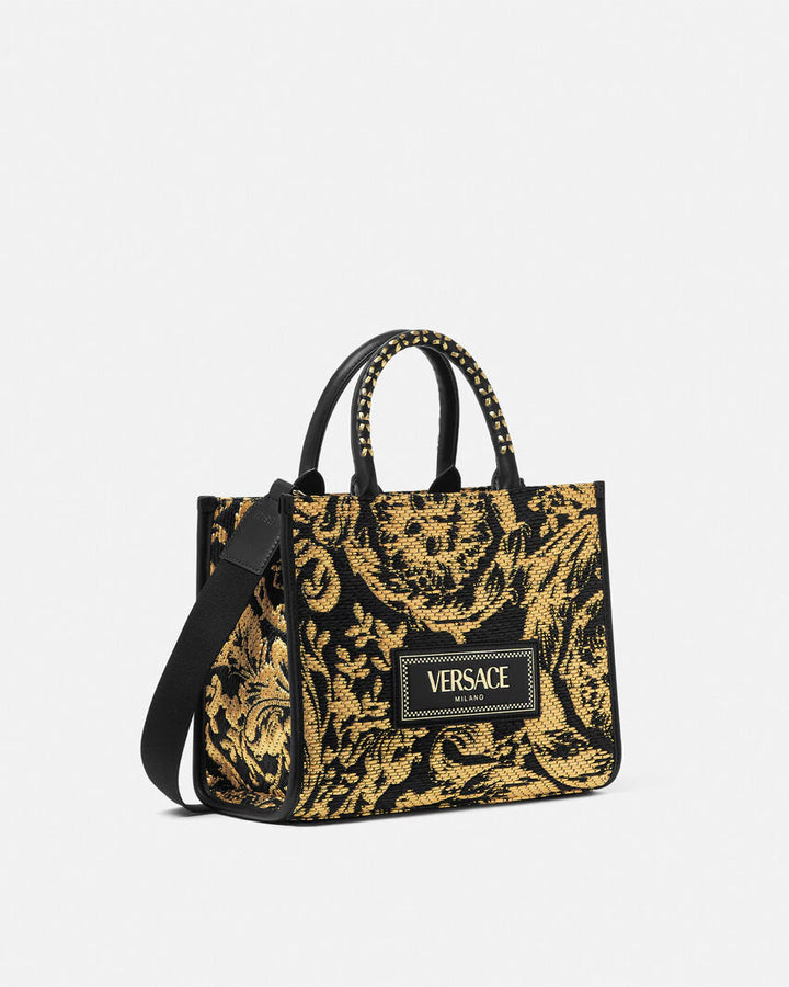 VERSACE BAROCCO ATHENA RAFFIA SMALL TOTE BAG