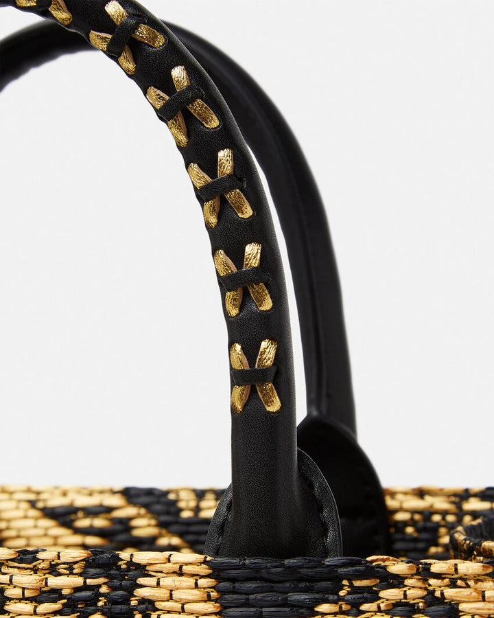 VERSACE BAROCCO ATHENA RAFFIA SMALL TOTE BAG