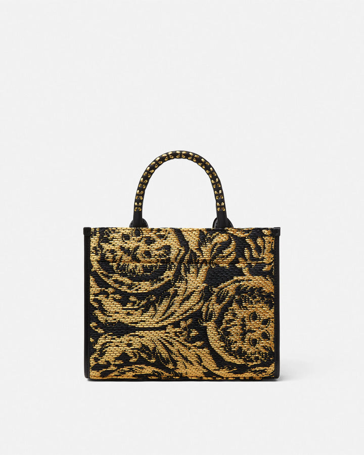 VERSACE BAROCCO ATHENA RAFFIA SMALL TOTE BAG