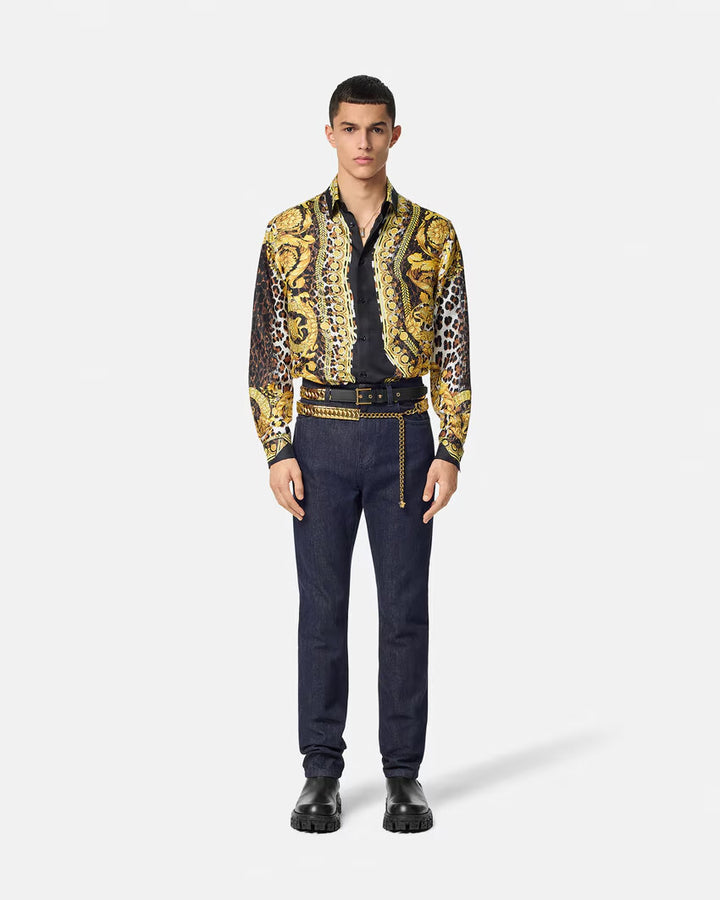 Versace WILD BAROCCO ILLUSION SILK SHIRT