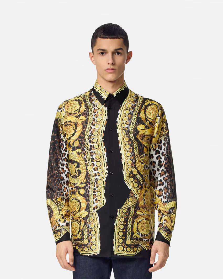 Versace WILD BAROCCO ILLUSION SILK SHIRT