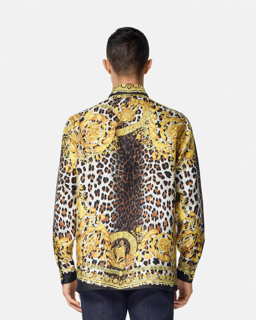 Versace WILD BAROCCO ILLUSION SILK SHIRT