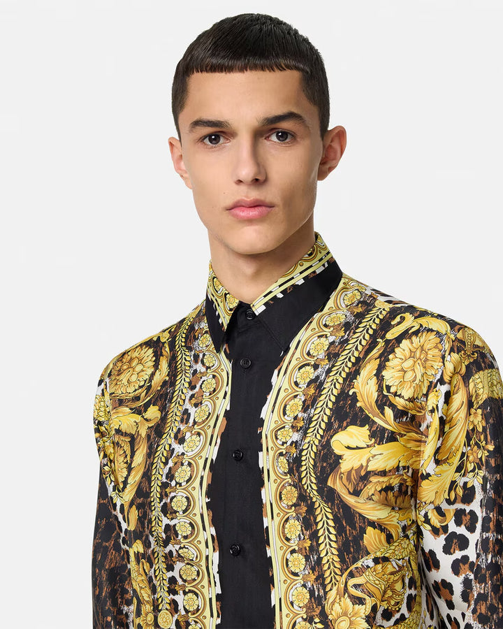 Versace WILD BAROCCO ILLUSION SILK SHIRT