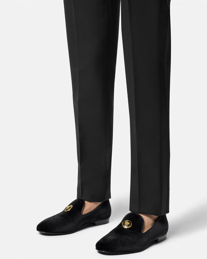VERSACE Medusa Velvet Slippers