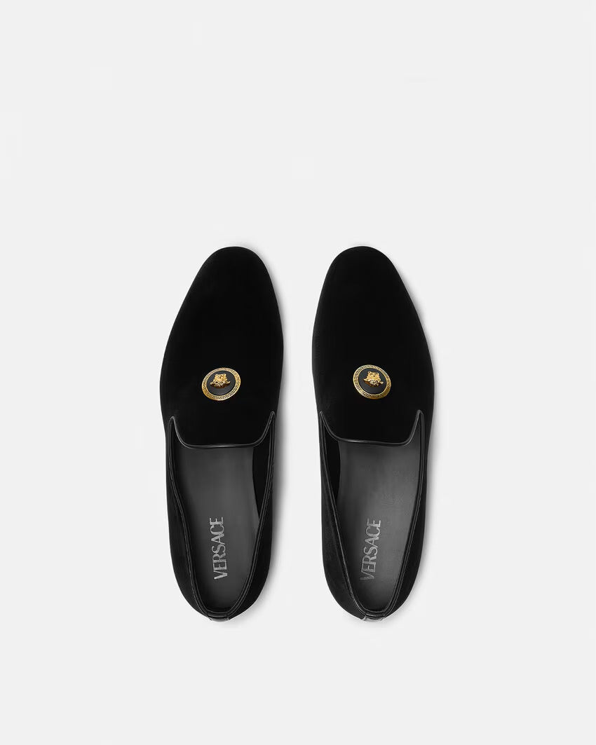 VERSACE Medusa Velvet Slippers