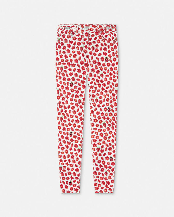 VERSACE STRAWBERRY GARDEN MEDUSA '95 SKINNY JEANS