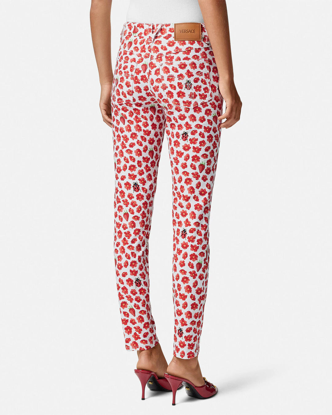 VERSACE STRAWBERRY GARDEN MEDUSA '95 SKINNY JEANS
