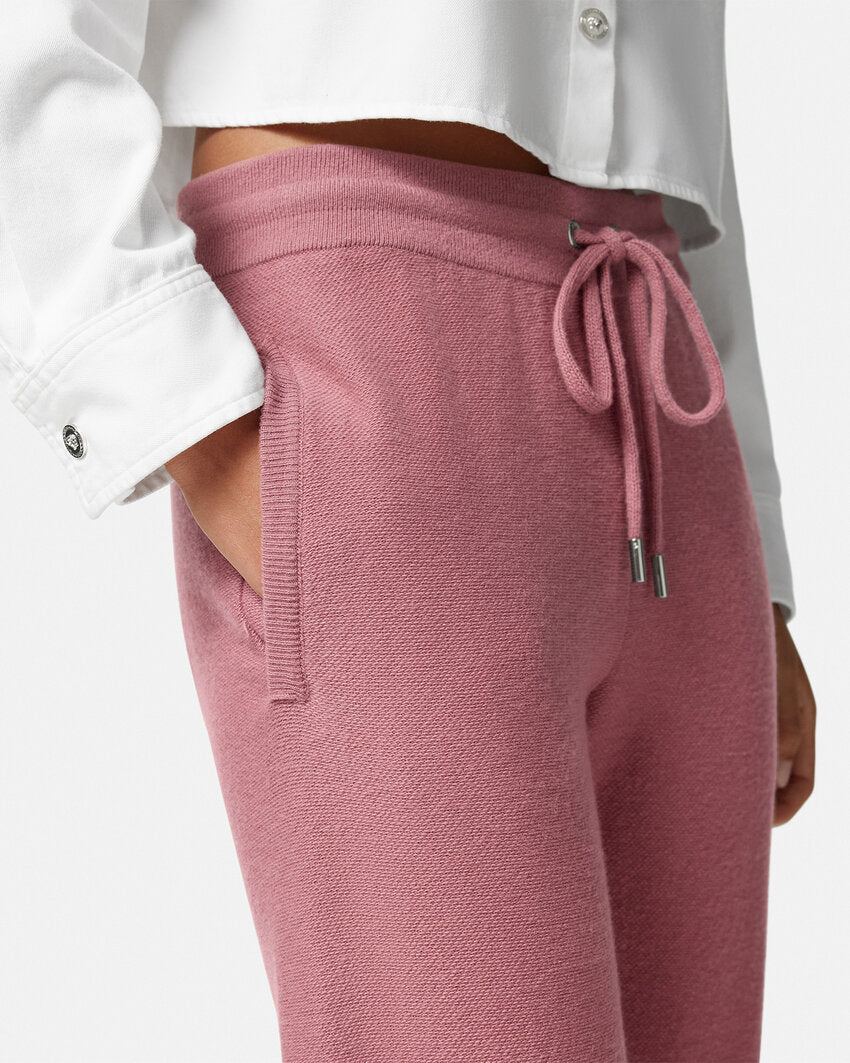 VERSACE WOOL-BLEND FLARED TOWEL PANTS