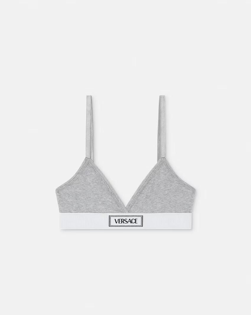 VERSACE 90s Vintage Logo Ribbed Bralette