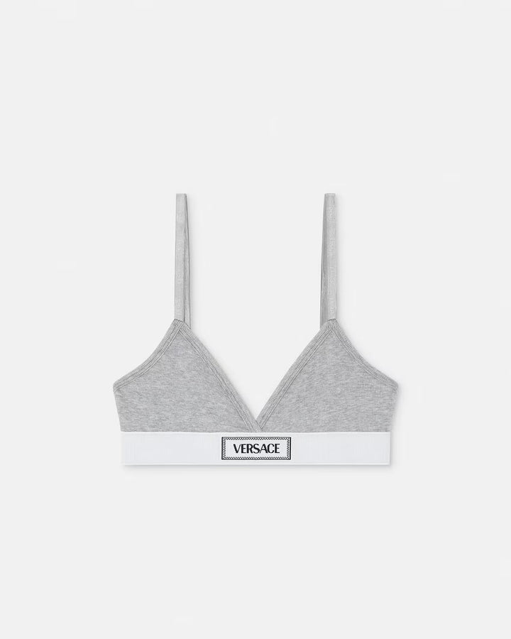 VERSACE 90s Vintage Logo Ribbed Bralette