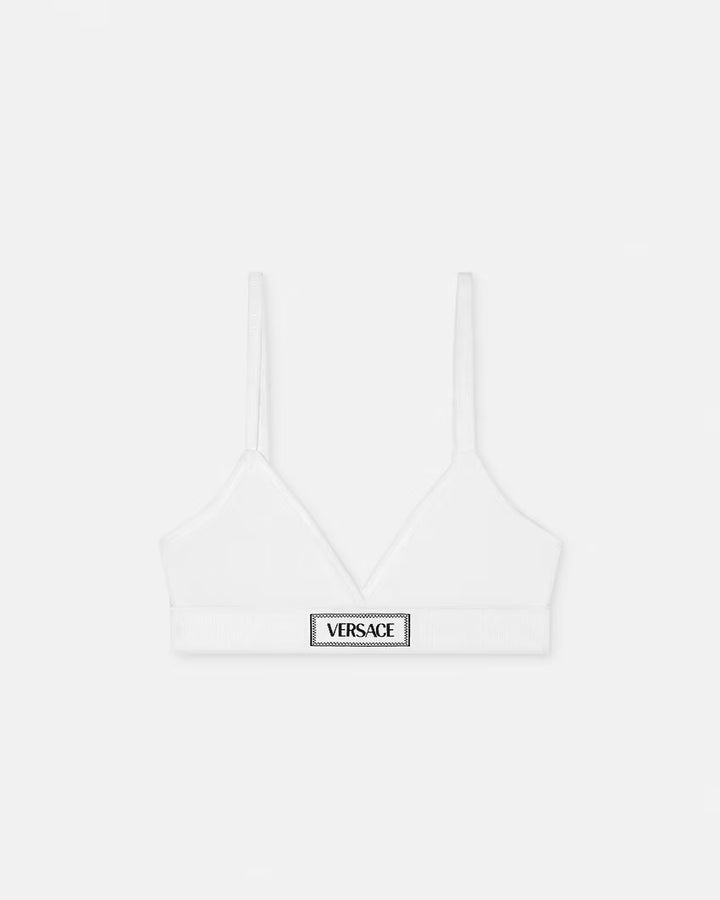 VERSACE 90s Vintage Logo Ribbed Bralette