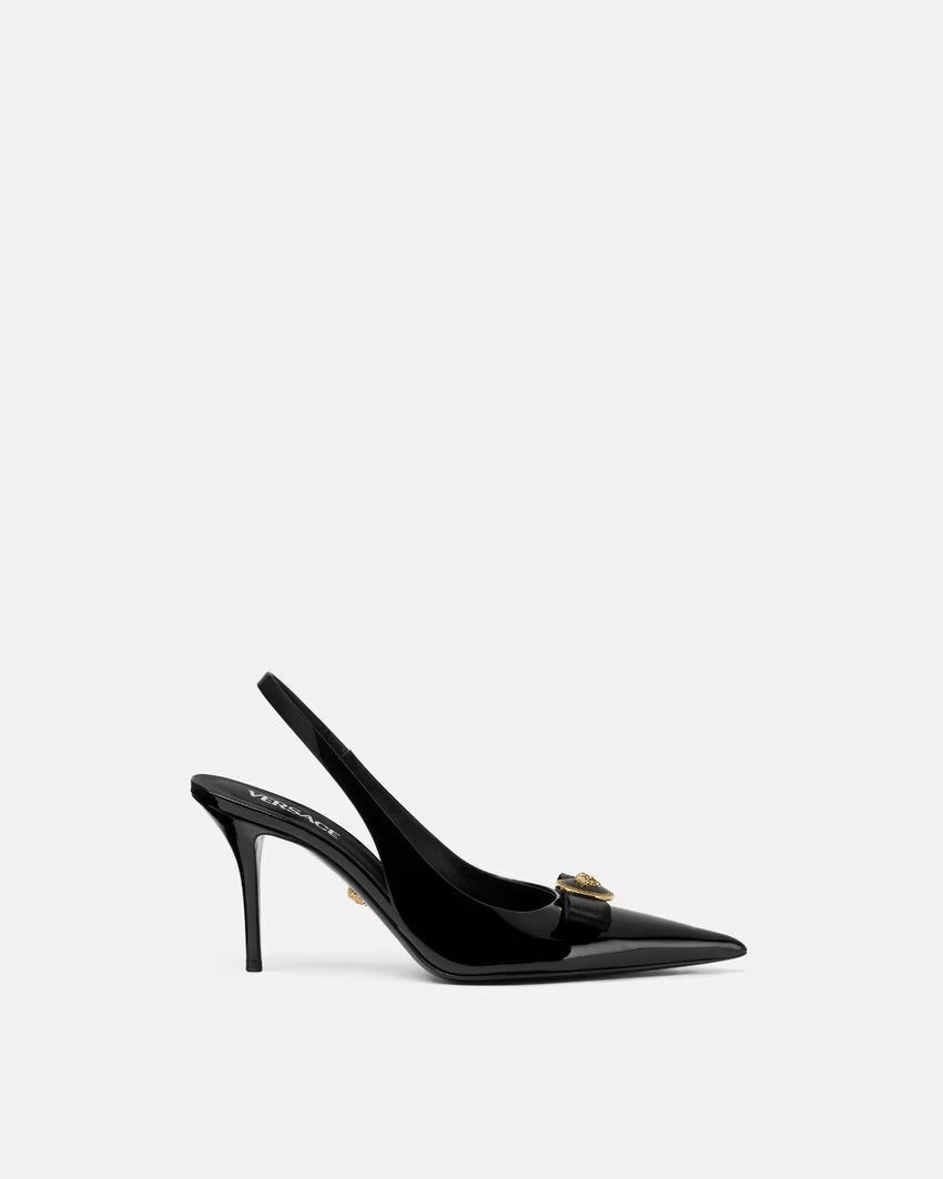 VERSACE Gianni Ribbon Slingback Pumps 85 mm