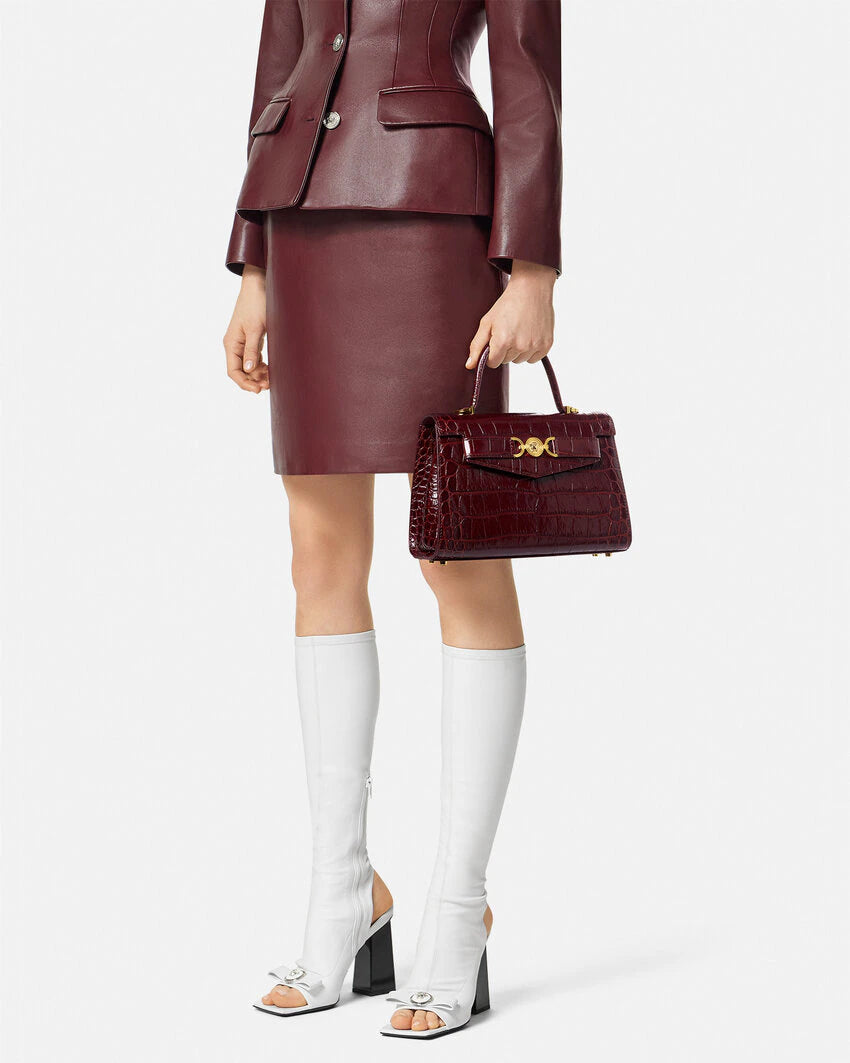 VERSACE CROC-EFFECT MEDUSA '95 HANDBAG