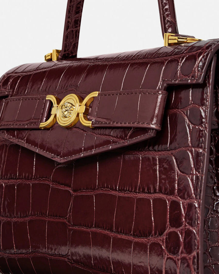 VERSACE CROC-EFFECT MEDUSA '95 HANDBAG