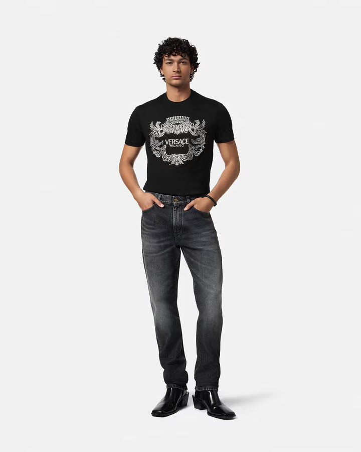 Versace CRYSTAL VERSACE CREST T-SHIRT