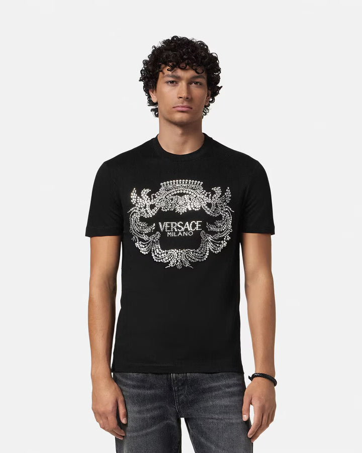 Versace CRYSTAL VERSACE CREST T-SHIRT