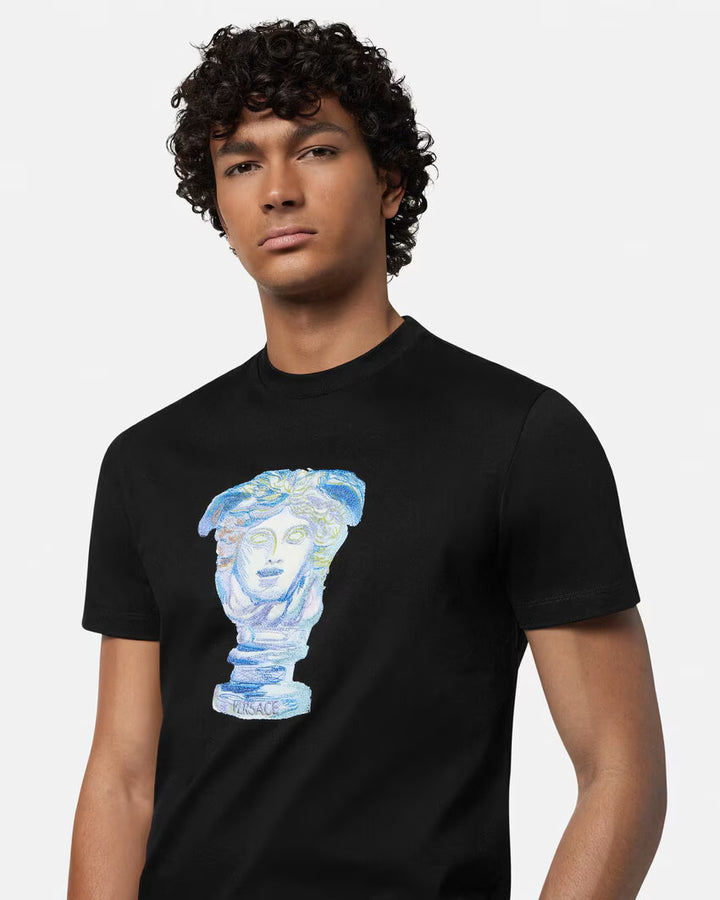Versace EMBROIDERED MEDUSA GALLERY T-SHIRT