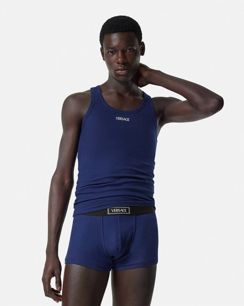 VERSACE 90S VINTAGE LOGO RIBBED TRUNKS